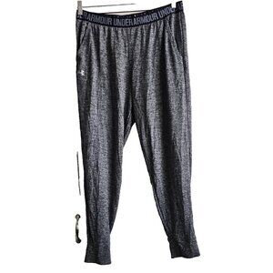 Under Armour Loose HeatGear Pants Mens Size Large, Black Gray Athletic
